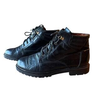 G.E. Cappelletti Ankle Boots Sz 37 Leather Black Booties Made in Italy European